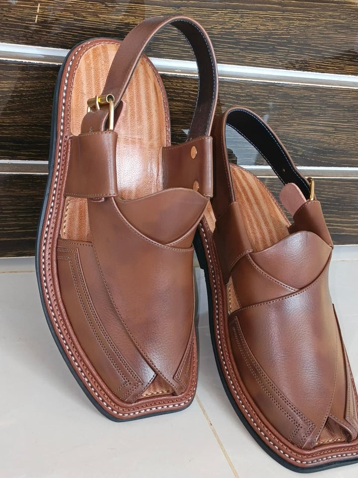 HandyMade Duoble Gear Brown Chappal