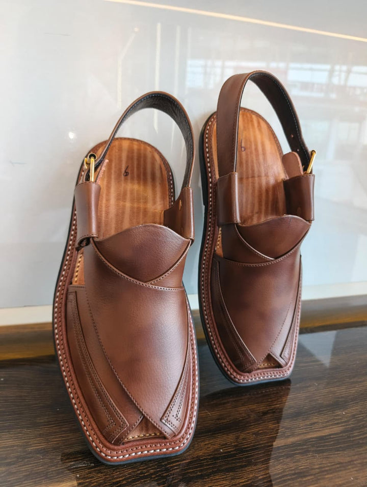 HandyMade Duoble Gear Brown Chappal