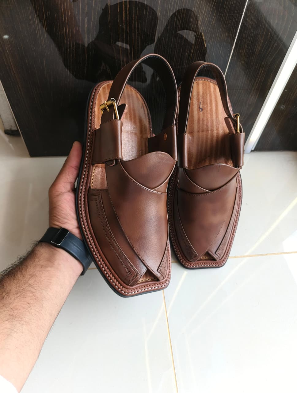 HandyMade Duoble Gear Brown Chappal