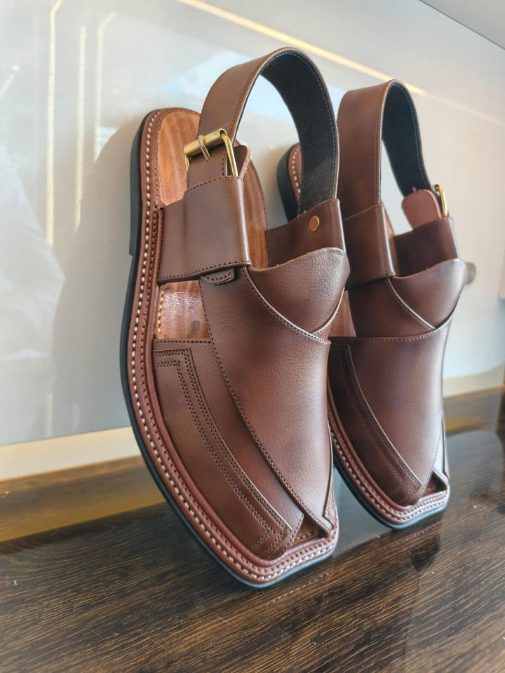 HandyMade Duoble Gear Brown Chappal